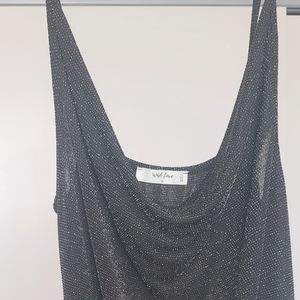 Black spaghetti strap sparkly blouse